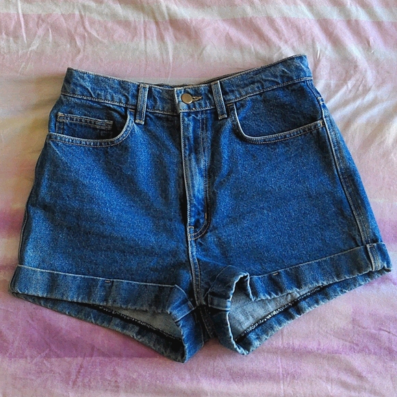 American Apparel High-waisted denim shorts